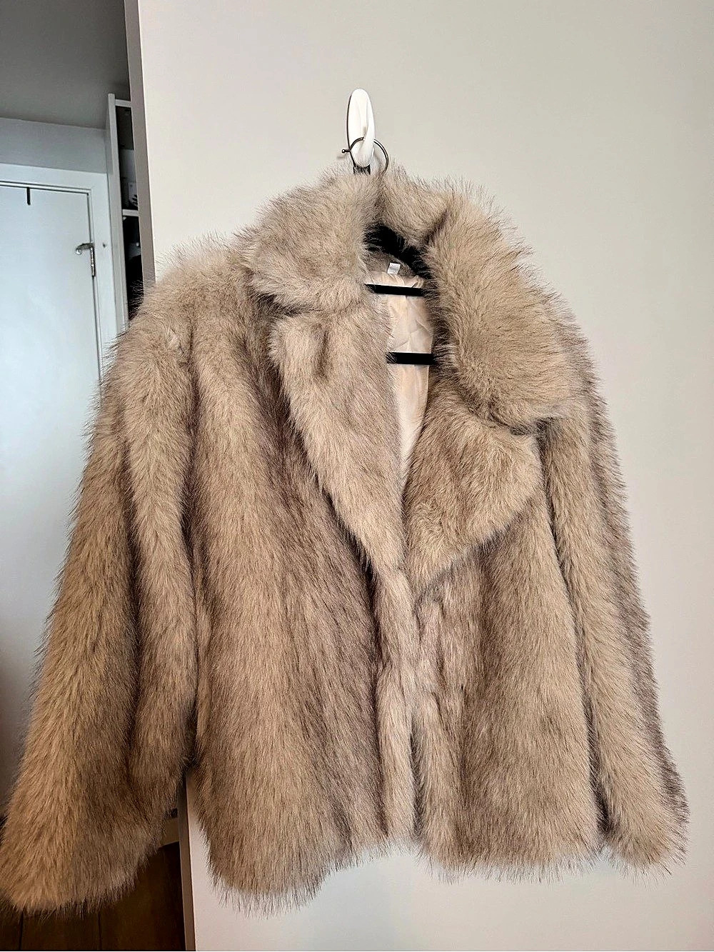 Faux Fur Teddy Jacket in Brown